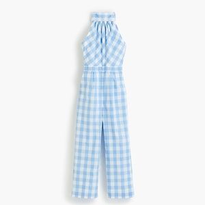 J.Crew High-Neck Jumpsuit in Gingham